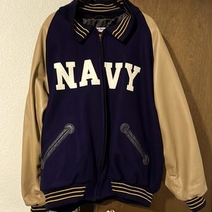 Ebbets Field Flannel Baseball Authentic with leather sleeves jacket.Worn 2x only